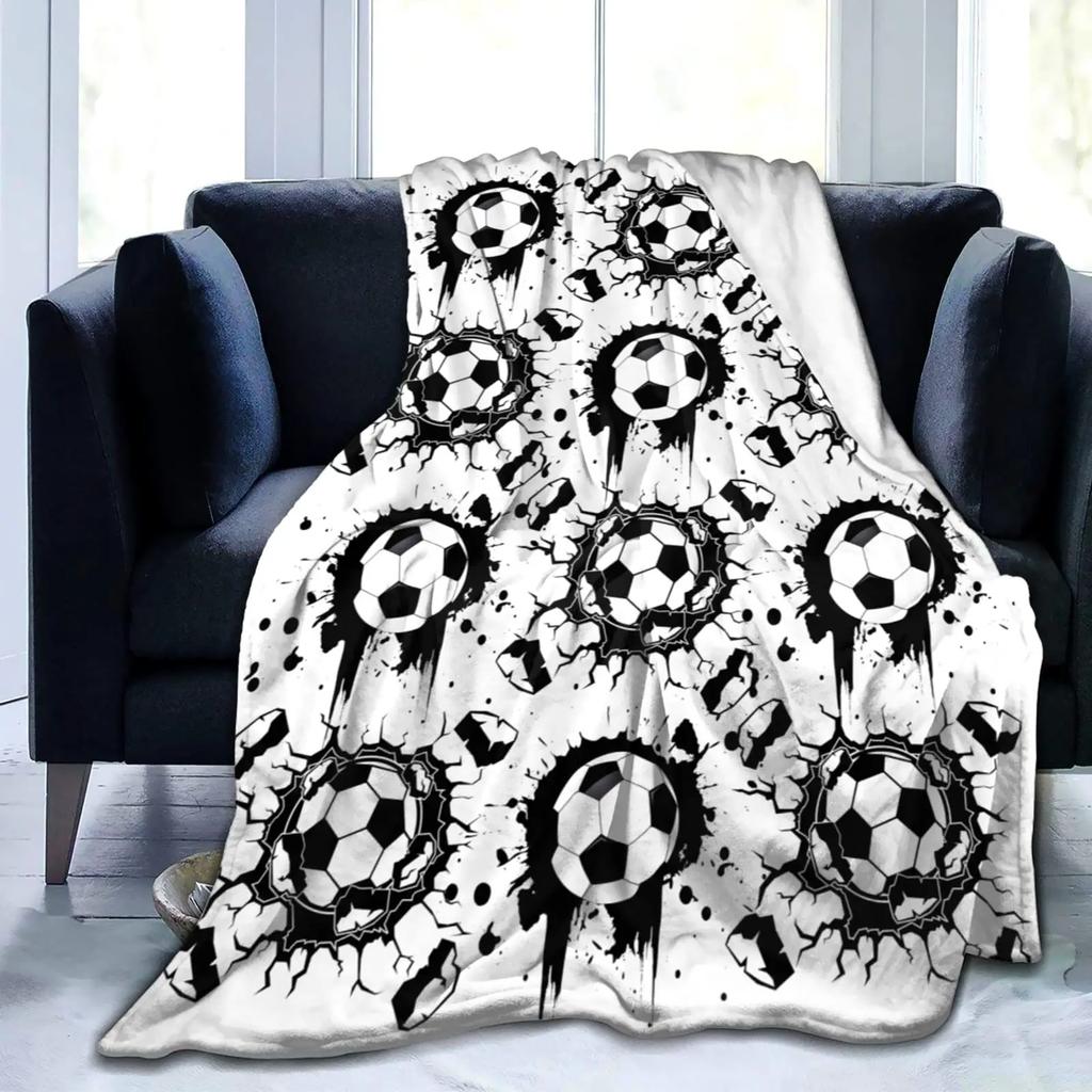 Football Sports Series Digital-printed Polyester Bedroom Velvet Flannel Cover Blanket Fleece Soft Sofa Cover Blankets for Beds