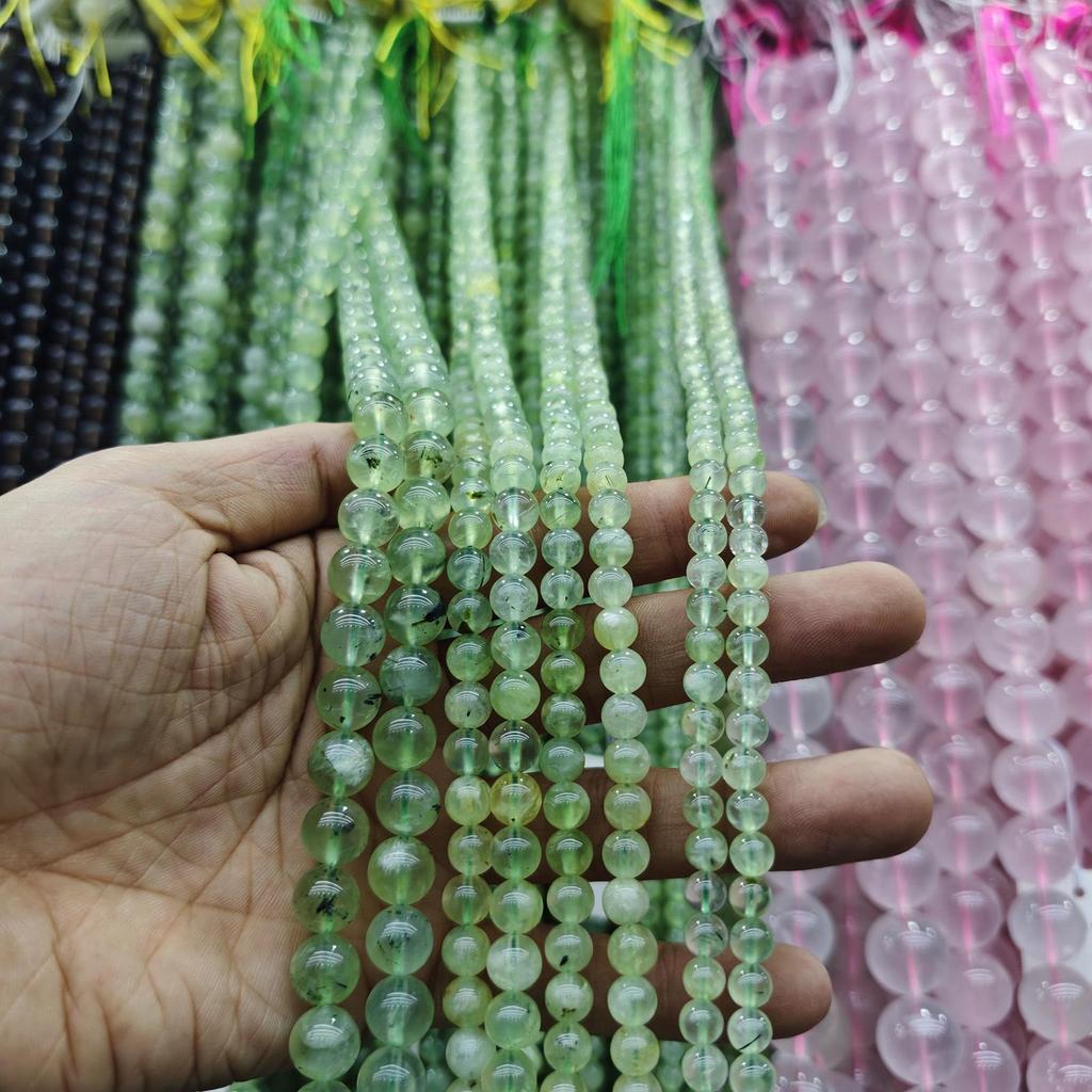 7A Prehnite Round Beads - DIY Jewelry Accessories Bracelet String, Semi-finished Products