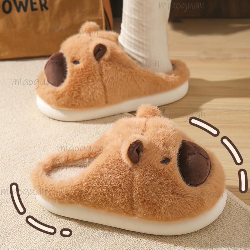 Fluffy Slippers Women Home Autumn Winter Casual Cartoon Design Shoes Girls Indoor Plush Slides Kawaii Flat Footwear