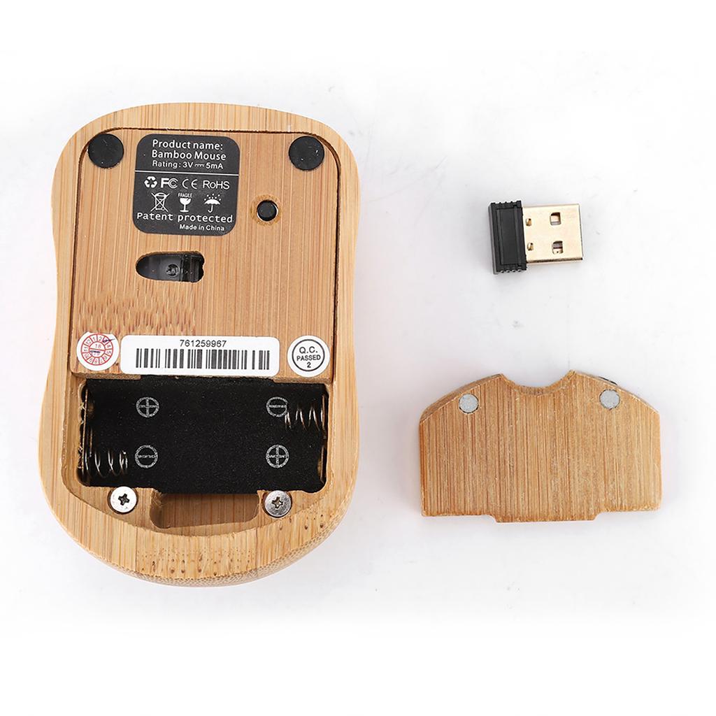 2.4GHz Bamboo Wireless Optical Mouse PC Laptop Computer Wooden Wood