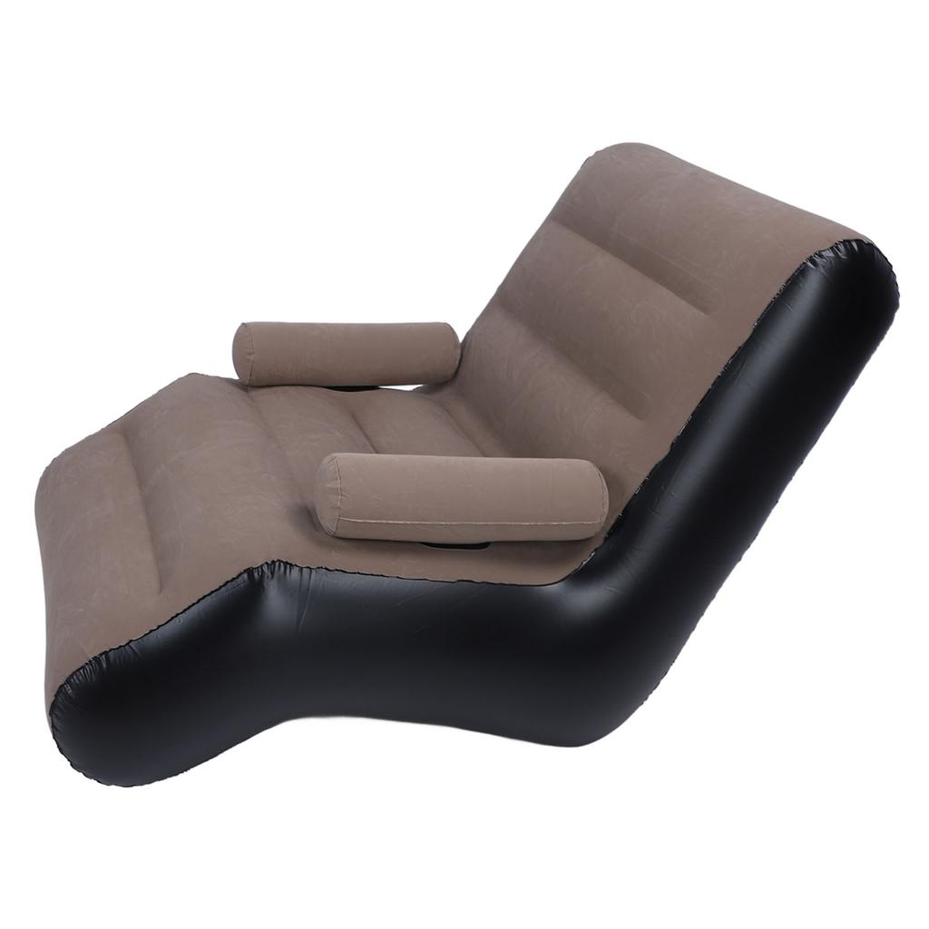 Inflatable Sofa Ergonomic S Shaped Portable Soft Flocking Surface Blow Up Couch for Home Travel