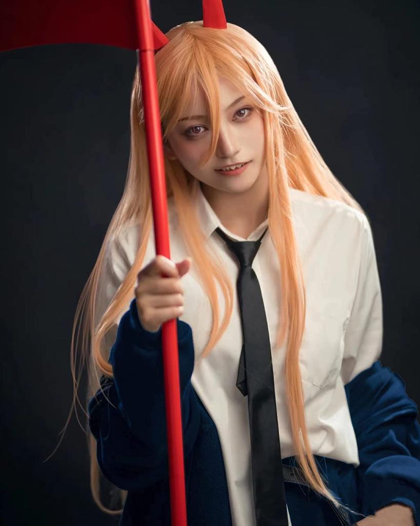 Power Cosplay Perücke Inklusive Blue Blood Devil Kostüm Erwachsenen Cosplay Kulturfestival Kostüm Bühnenkleidung Blaue Perücke [Kamizu Ryohin] (Strom inbegriffen,