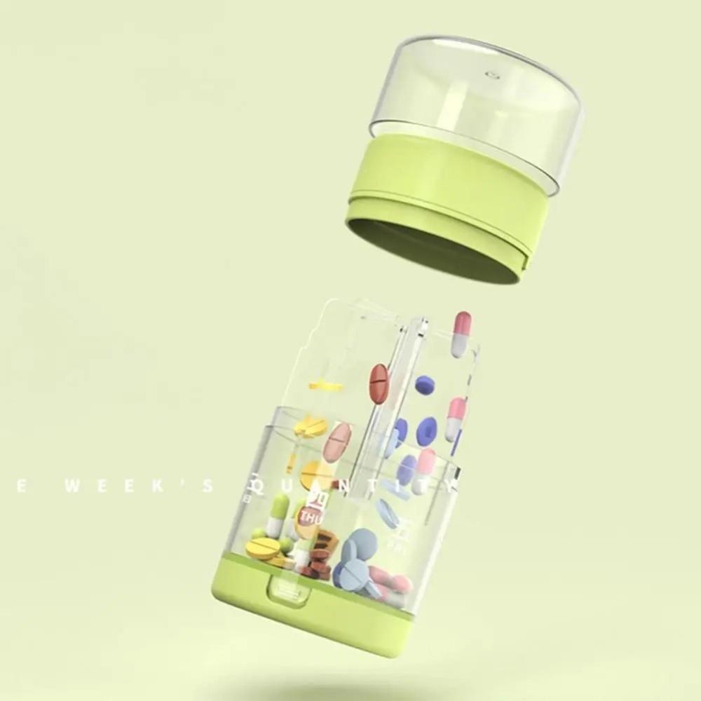 Transparent Pill Storage Box 7-Day Pill Organizer Portable Pill Cutter  for Home&Trave