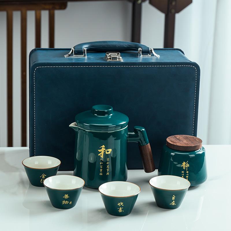Travel Tea Set, Creative Ceramics, a Pot of Four Cups To Replace the Tea Can, Practical, Business Gifts for Customers