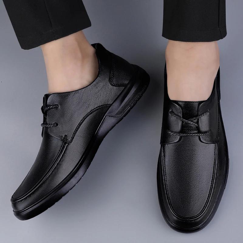 2024 Autumn Basic Shoes for Male Slip-on Men's Casual Shoes Low Heel Leather Casual Shoe Light Man's Leather Loafers Zapatos