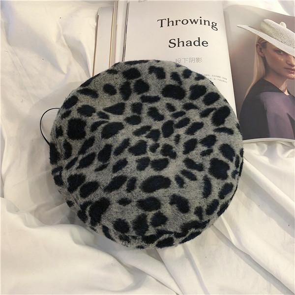 Beret Print Leopard Hat For Women Men Winter Fall Warm And Retro Stylish