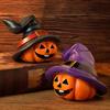 Halloween Pumpkin Decor Halloween Dining Table Decoration Retro Halloween Pumpkin Figurine with Witch Hat Design for Indoor