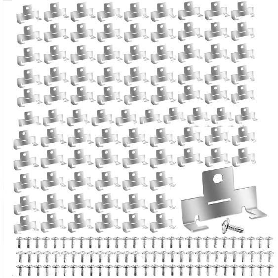 100Pcs Recessed Light Clips,304 Stainless Steel Retrofit Recessed Downlight Housing C Clips with Self Tapping Screws for 5 to 6 Inch Retrofit Cans