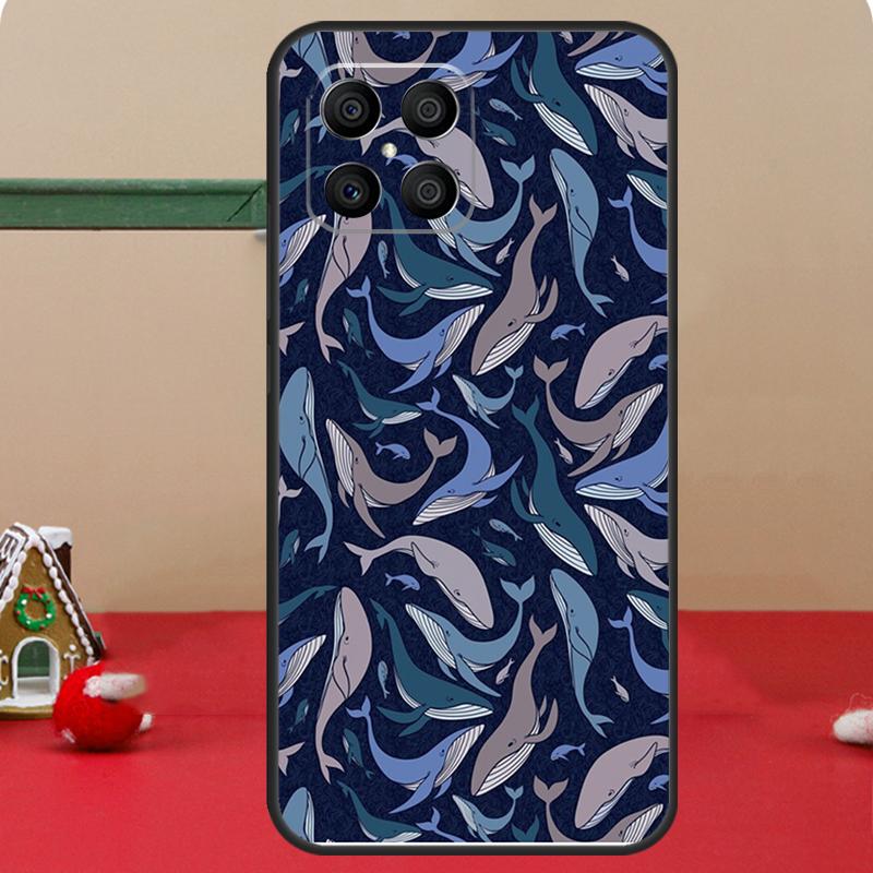 Whale Fish Wave Sea Case For Honor Magic 6 7 8 Pro Honor 400 200 70 90 Lite X8c X8b X9a X9b X9c X9d Win RT Cover