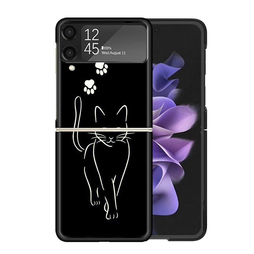 Cat Footprint Funny Paw Cute Clear Phone Case For Samsung Z Flip 7 6 5 4 3 Galaxy ZFlip7 ZFlip6 ZFlip5 ZFlip4 ZFlip3 5G Print Co