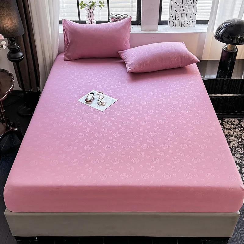 Brushed Fitted Sheet Elastic Bedsheet designed for Household Breathable Bed Linen Sabanas Para Cama Simple Style Bed Covers (No Pillowcase)