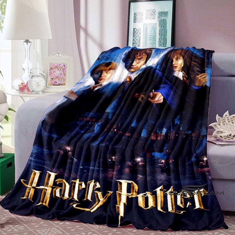 

Classic Harry Potter Cartoon Warm and Cozy Flannel Blanket—Perfect for Bedrooms, Sofas, Beds, Seats, Picnics, and Travel 75x90cm