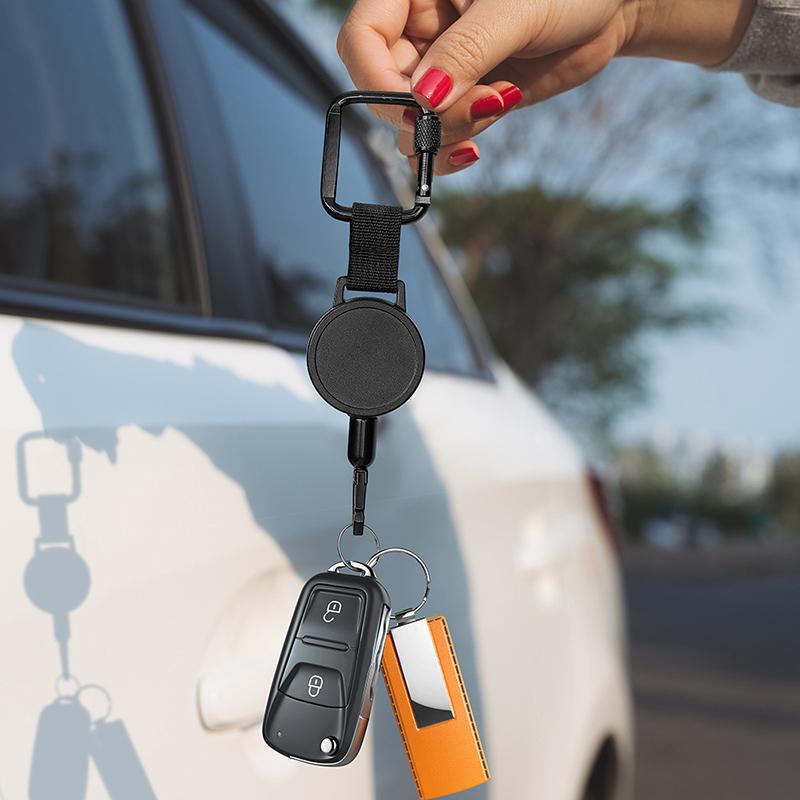 Anti-Theft Retractable Phone Lanyard Safety Connect Piece Tether Phone Tab Strap With Carabiner Anti-Drop Harness For Outdoor