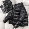Women's Down Coats - Men and Women White Duck Down Coat Hooded Thickened Warm Coldproof Coat