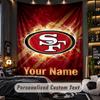 TapestrySan Francisco 49ers Custom Name Text Personalized Wall Hanging Tapestry Home Wall Decor