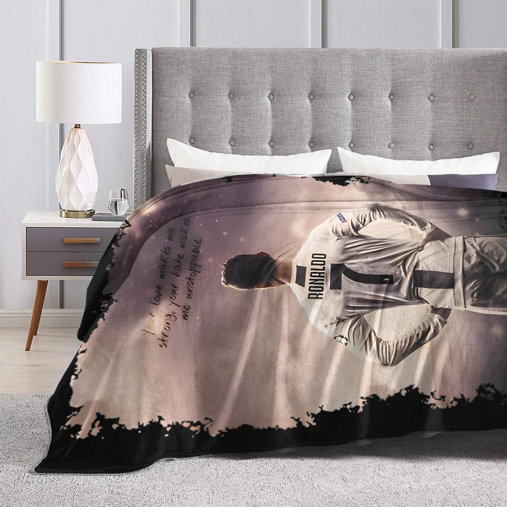 C Ronaldos Football Soccer  Blanket Flannel Awesome Soft Throw Blanket for Coverlet Autumn/Winter