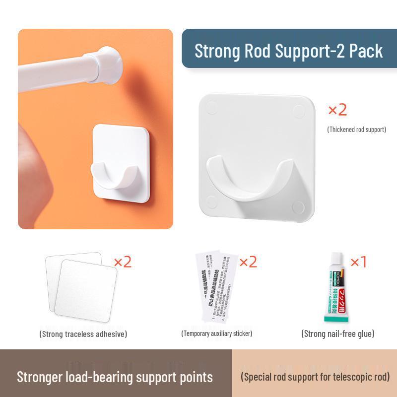 360° Rotating Transparent Wall-Mounted Retractable Hanging Rod Bracket