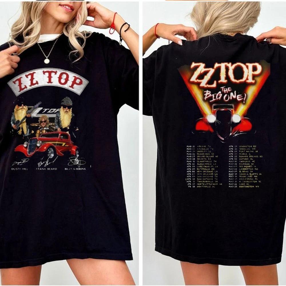 Retro ZZ Top The Big One Tour Shirt, ZZ Top Rock Band Tee, 80s Metal Rock Fans L