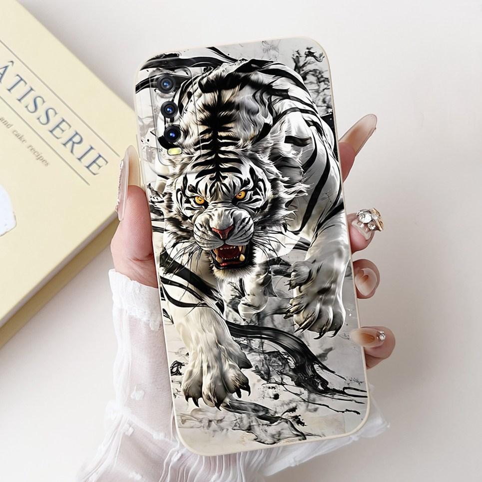 For vivo V2027 V2028 V2029 Case Vivo Y11s Y12s Y20 Y20s Y20i Y20a Back Cover Cartoon Animal Rabbit Cat Phone Shell Soft Silicone