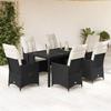 VidaXL Garden Dining Set Cushions 7pcs Black Wicker, Outdoor Dining Set, Furniture of 3276696