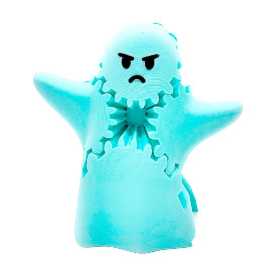 3D Printed Ghost Gear Cube Stress Anxiety Relief Halloween Cartoon Ghost Figurine Statue Fidget Toy Desktop Decoration Ornament