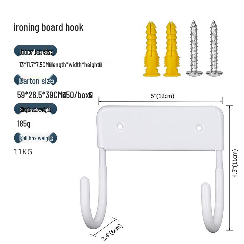

Senyu Міцна прасувальна дошка та підставка для праски Гачок-вішалка для зберігання 12x6x11 CM білий