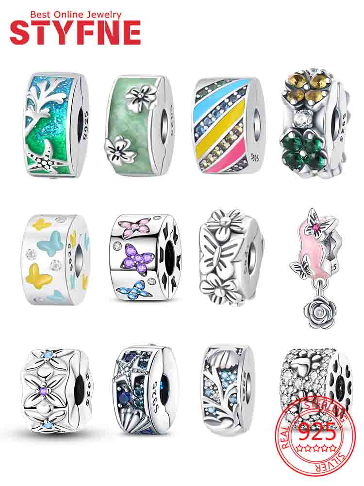 Clip Spacer Charm For Bracelet Clip Lock Stopper Bead Copper Spacer Openable Beads Making Fine Jewelry Gift