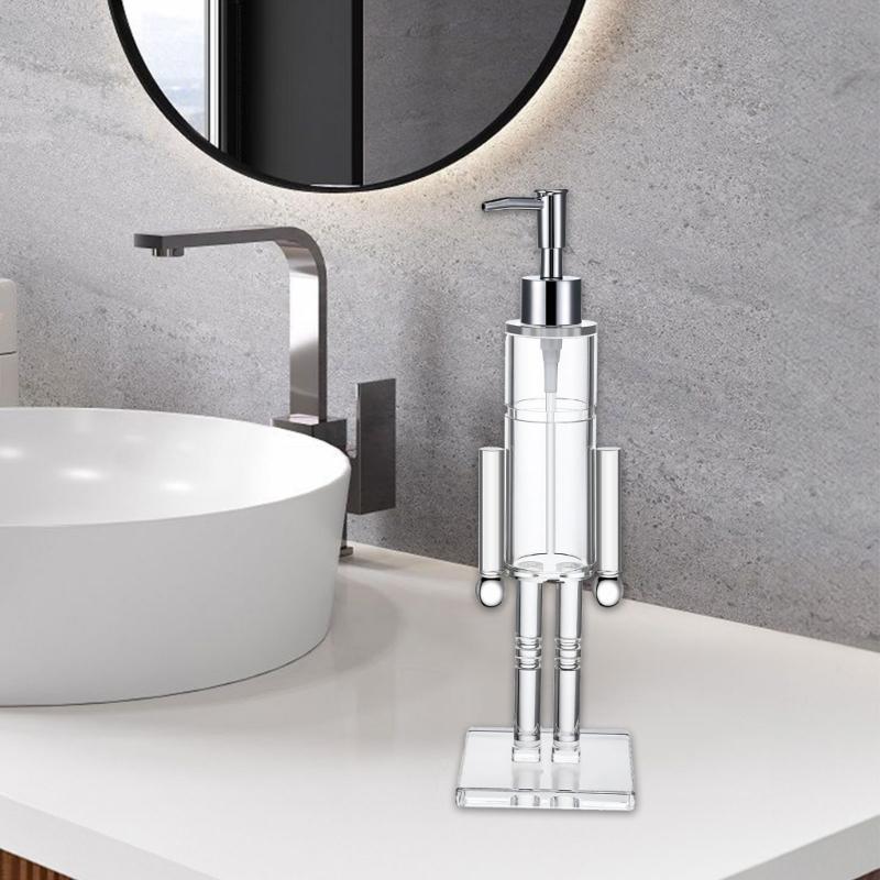 Nutcrackers Liquid Soap Dispenser with Pump Mechanism Visible Remaining Level Soap Container For Bathroom Decoration