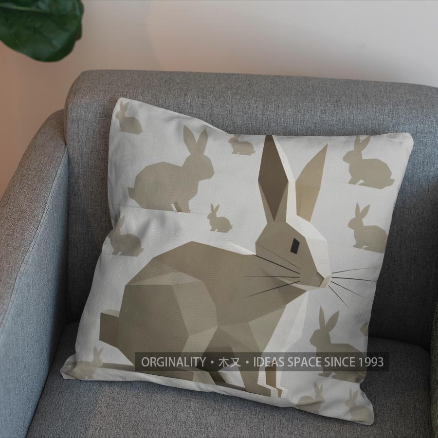 2D Geometric Rabbit Pattern Digital Print Pillow Pattern Cushion Cover Suitable For Sofa Bedroom Car Pillow Cover