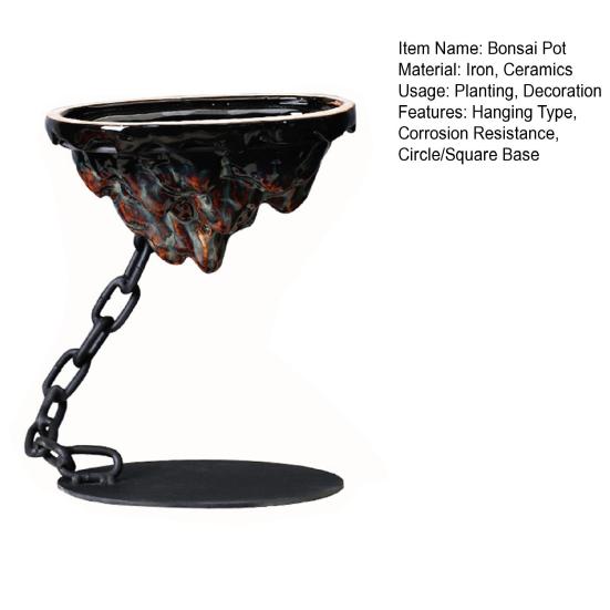Sukkulenten Pflanztopf Simulation Steingarten Kettenaufhängung Hängend Keramiktopf Ornament Eisenkunst Landschaft Bonsai Pflanzgefäß Lebend