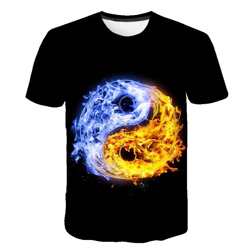 6 M-14 T Kinder Flamme Baby Jungen Und Mädchen Kleidung Sommer 3D Cartoon Kurzen Ärmeln T-shirts Mode lässig Runde Kragen Kleidung