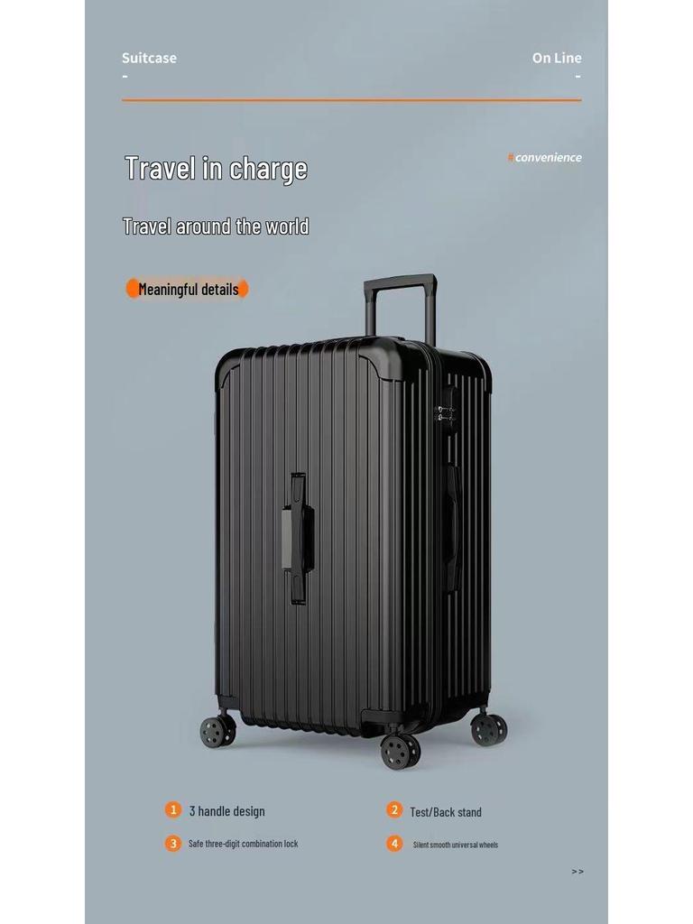 Durable Extra-Large Rolling Suitcase with Combination Lock for Students & Travelers