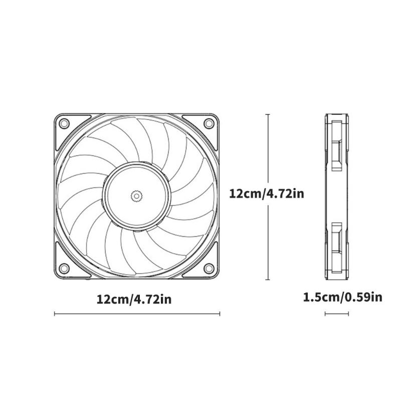 ARGB PC Router Lüfter 120MM Kühlventilator Bürstenlos Tragbarer Kühlventilator Ersatz für PC Gehäuse Schrank Elektronik