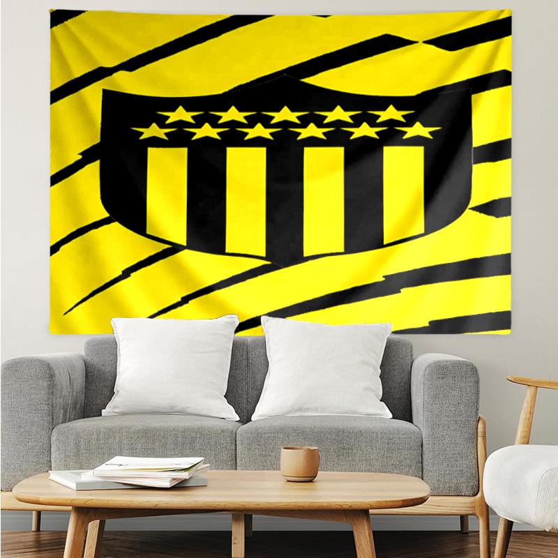 Peñarol Football Club Emblem Tapestry Accessories Playroom Tapestry, for Bedroom,Livingroom, dormitory Room Wall Decor Fan Birthday Gifts