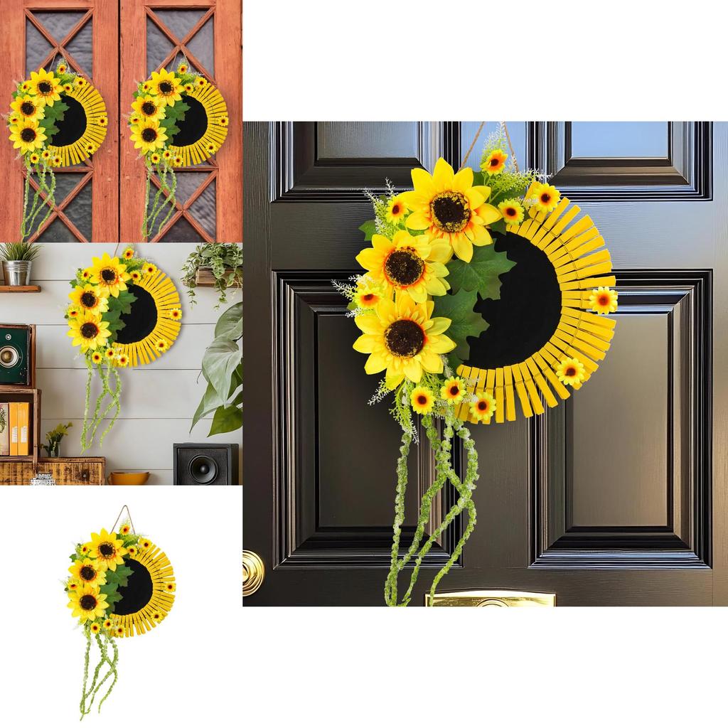 Sunflower Door Sign With Plastic And Polyester Materials For Spring And Autumn