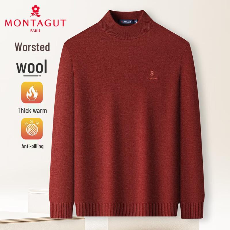 

MONTAGUT Men s Thickened Small Turtleneck Knit Sweater L