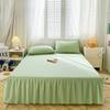 New Solid Color Sanding Bed Skirt Pillowcase Three Piece Set of Seasonal Universal Bed Covers Anti Slip Dustproof Sheets Bedding