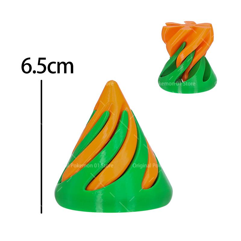 3D Printed Spiral Cone Fidgeting Plaything Impossible Pyramid Passthrough Ghost Sculpture Small Vortex Thread Illusion Relaxation Toy