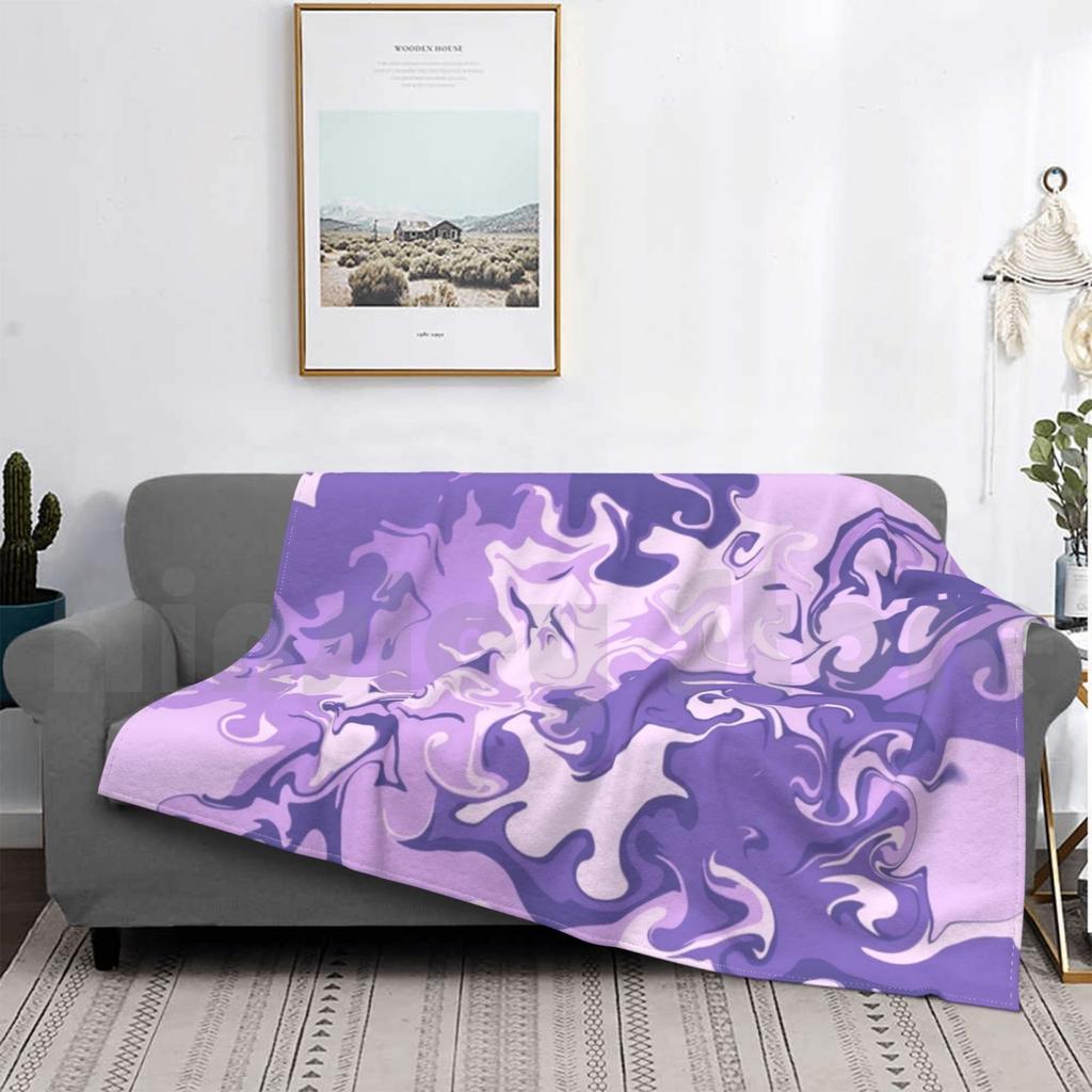 Purple Blanket Fashion Custom Liquify Quarantine Pattern Purple Camouflage