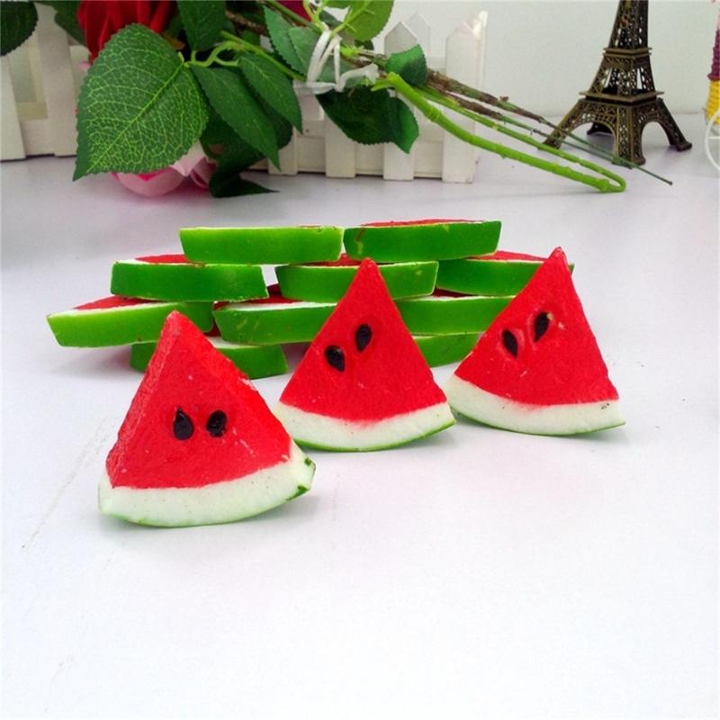 10pcs Genuine Artificial Greenmelon Slices Fast Flexible Sealant Pretended Fruits Home Party Decoration