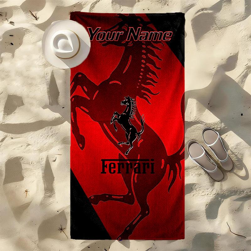 Custom Name Horse Stylish Digital Printing Beach Towel Quick‑Drying Absorbent Blanket for Beach Pool Gym Travel