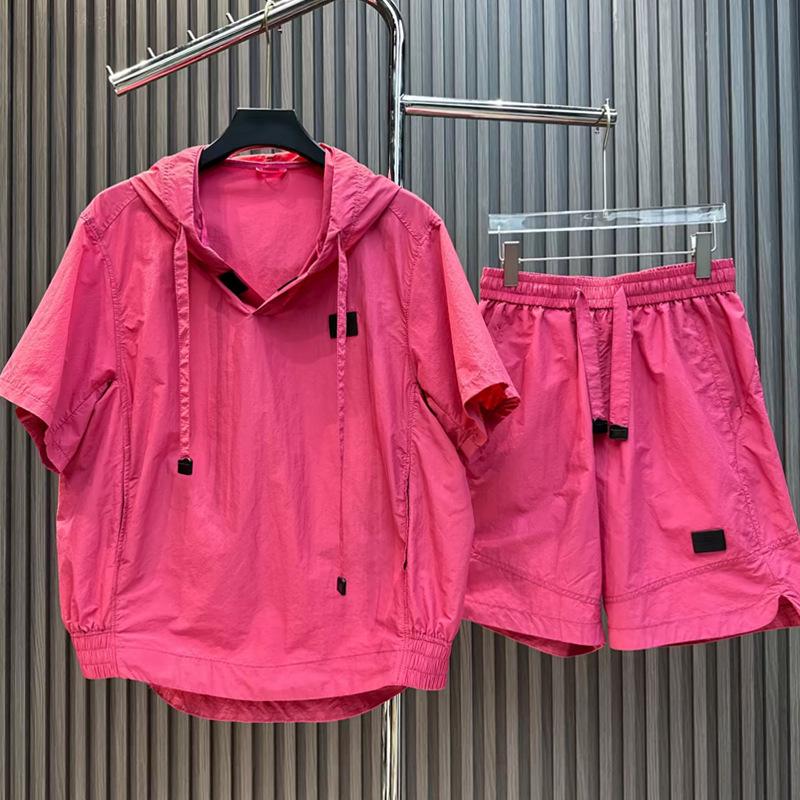 Men's Summer Casual Solid Color Two-Piece Sportswear Set - Hooded Pullover & Shorts