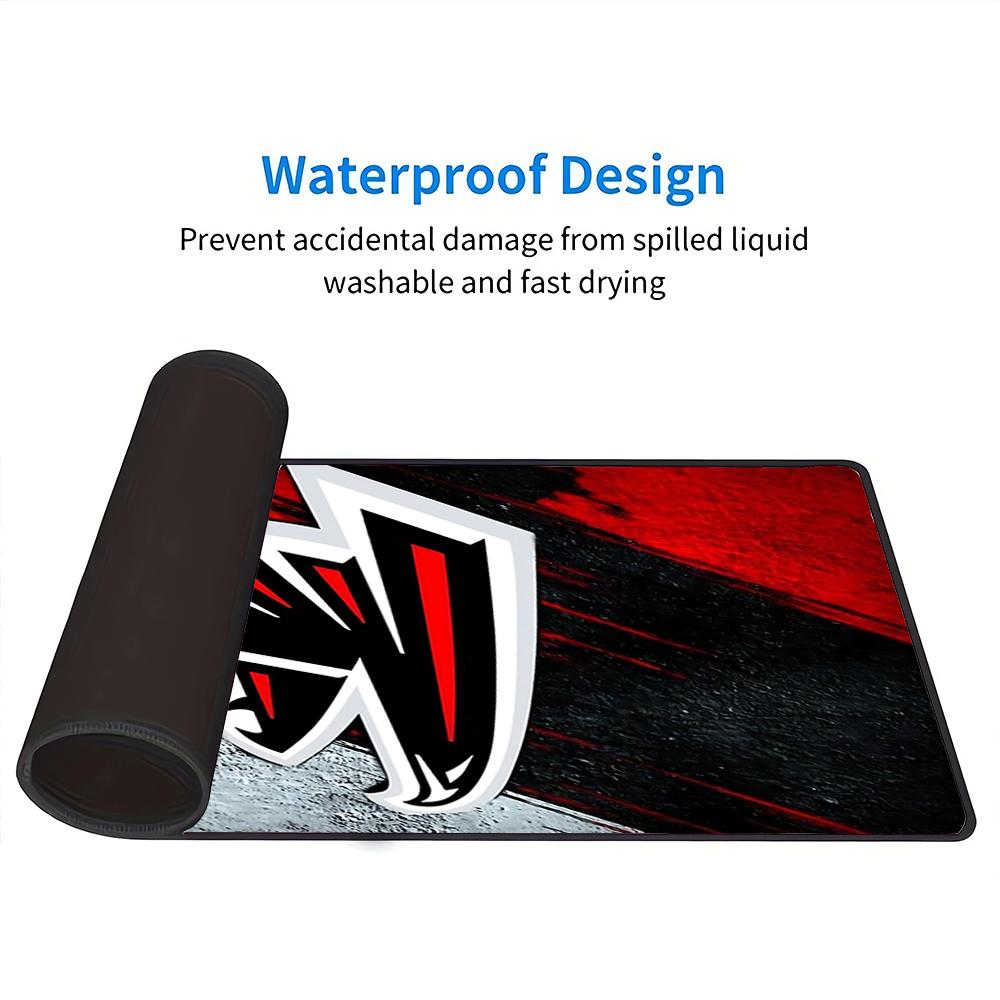 Atlanta Falcons Logo Large Gaming Mouse Pad Nonslip Rubber Base Waterproof Desk Mat For Office Pc Laptop