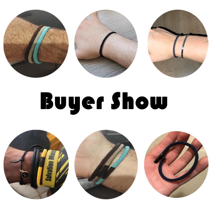 Minimalist Elegance Rope Bracelet Men Grade A 4mm Thread Braslet Homme Stainless Steel Buckle Pulseiras Masculina Armband Herren