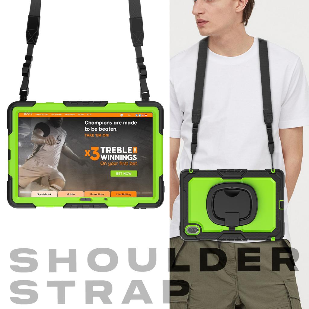 For Huawei MatePad SE 11 Kickstand Case PC + Silicone Tablet Cover with Shoulder Strap