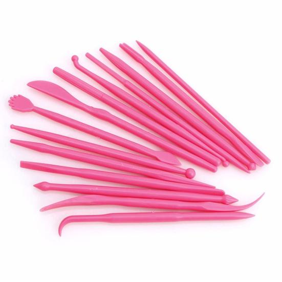 

14Pcs Fondant Cake Decorating Carve Pen Flower Modeling Baking DIY Sculpt Tools рожевий