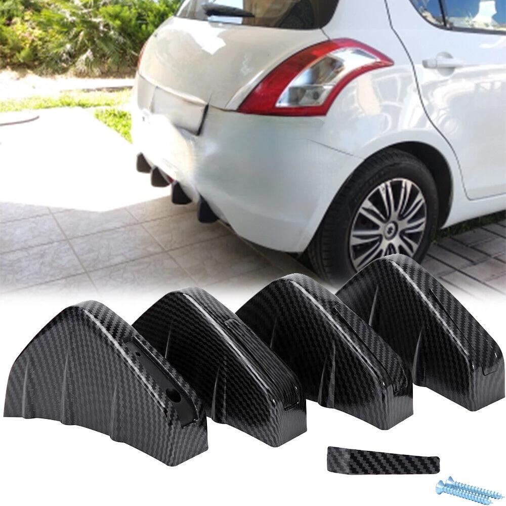 4pcs/set Car Rear Lower Bumper Lip Diffuser Spoiler Shark Fins Wing Splitter Spoiler Universal Car Modified Accessories