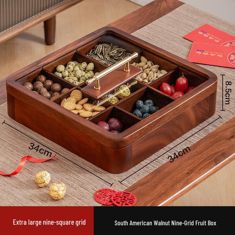 

Naijiang Chinese Style Solid Wood Divided Serving Tray