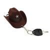 Velvety Leather Cowboy Hat Keychain Handcrafted Key Accessory for Women