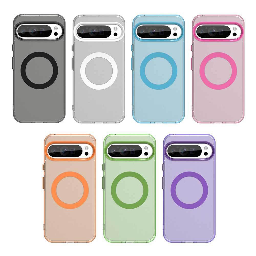 For Google Pixel 9 Pro XL Candy Color Magnetic Phone Case For Google Pixel 8 Pro 8A 9A Cases Translucent Matte Shockproof Cover